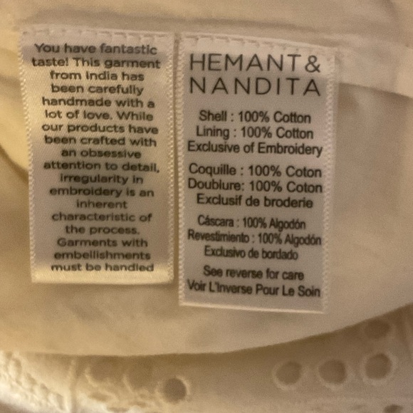 Hemant & Nandita White Mini Skirt NW Large - Picture 7 of 11